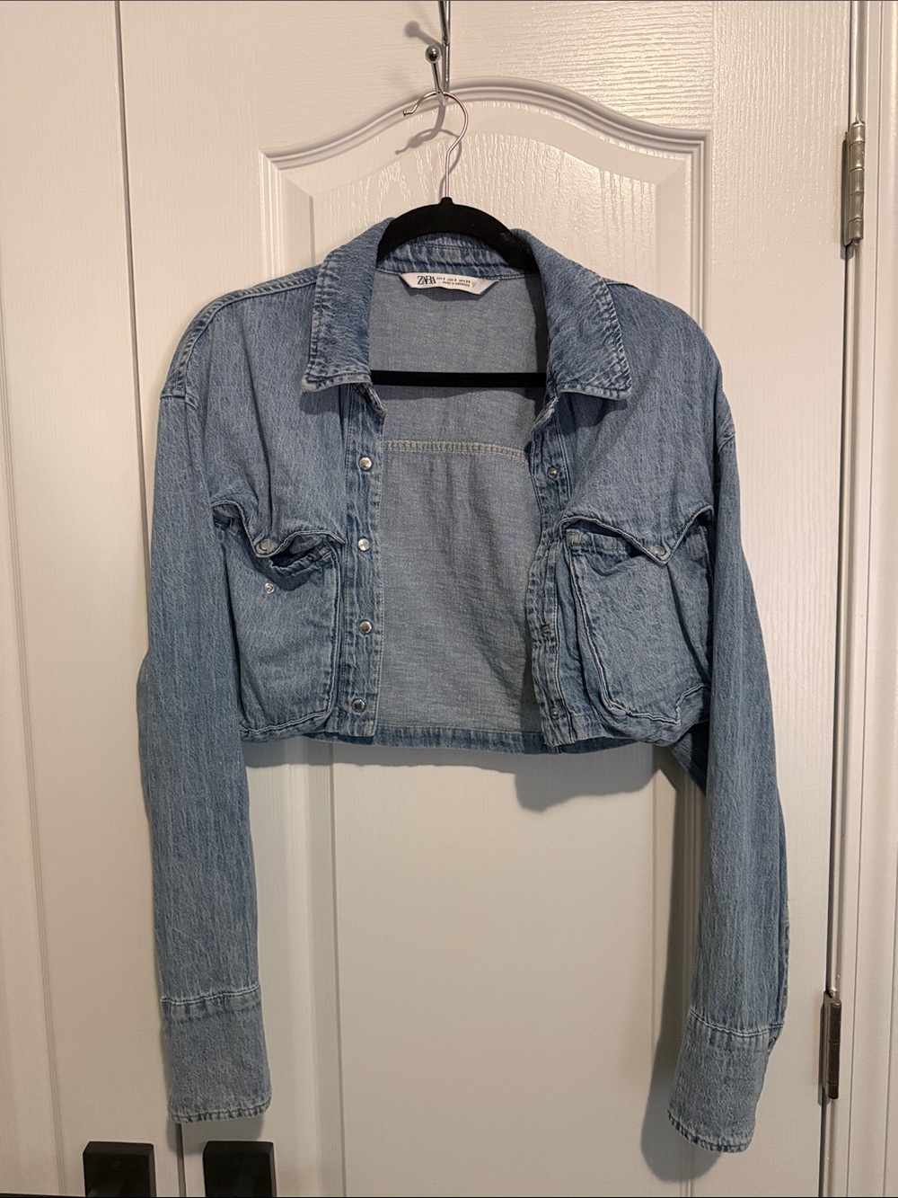 Zara Lightweight Cropped Denim Jacket